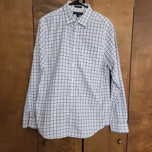 Banana Republic Slim Flex Fit Plaid Button Down Shirt Mens Medium